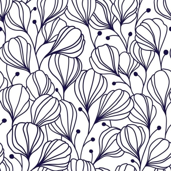 Papel de Parede Adesivo Floral Branco e Azul N04295