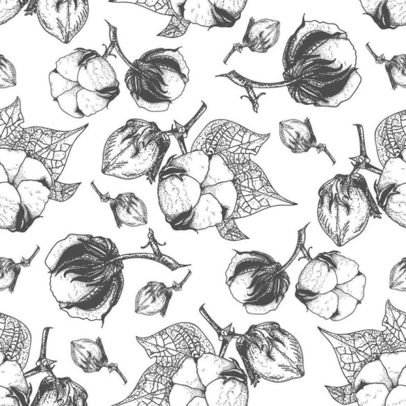 Papel de Parede Adesivo Floral branco e preto N03077