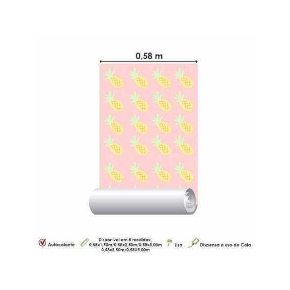 Papel de Parede Adesivo Abacaxi Fruta 42622