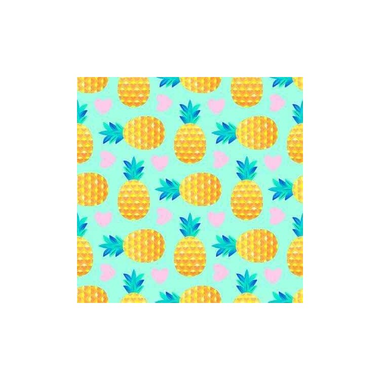 Papel de Parede Adesivo Abacaxi Frutas N524