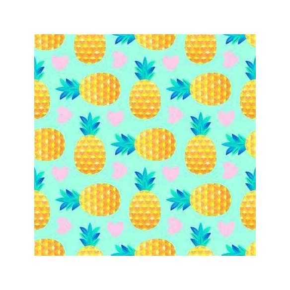 Papel de Parede Adesivo Abacaxi Frutas N524
