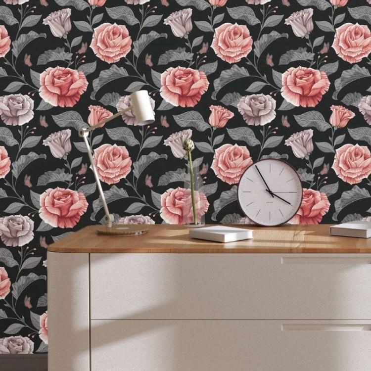 Papel de Parede Adesivo Floral Clássico N017036