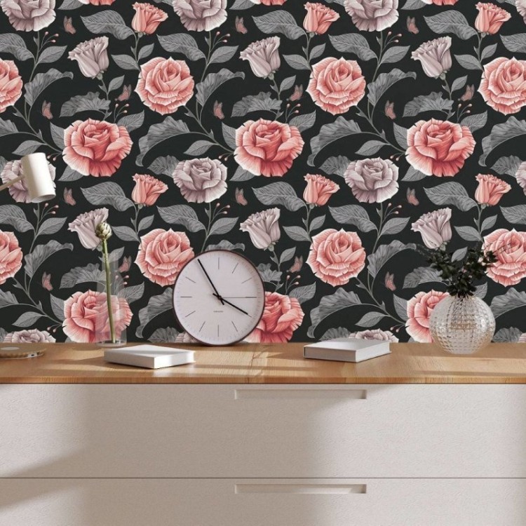 Papel de Parede Adesivo Floral Clássico N017036