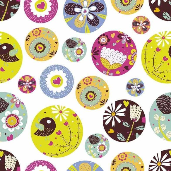 Papel de Parede Adesivo Floral Colorido 0172