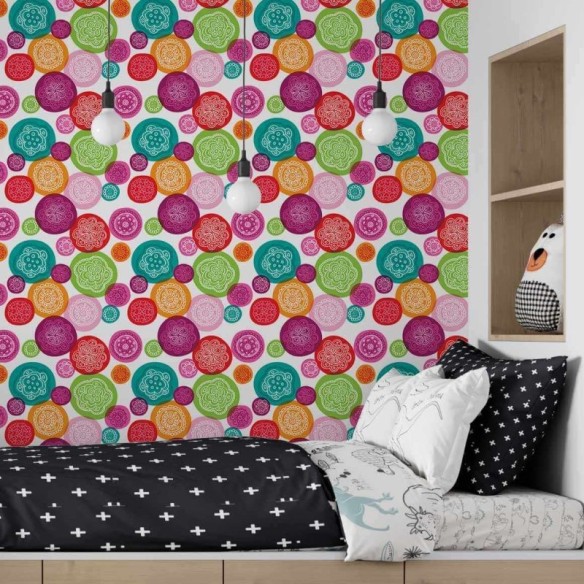 Papel de Parede Adesivo Floral Colorido 107909999