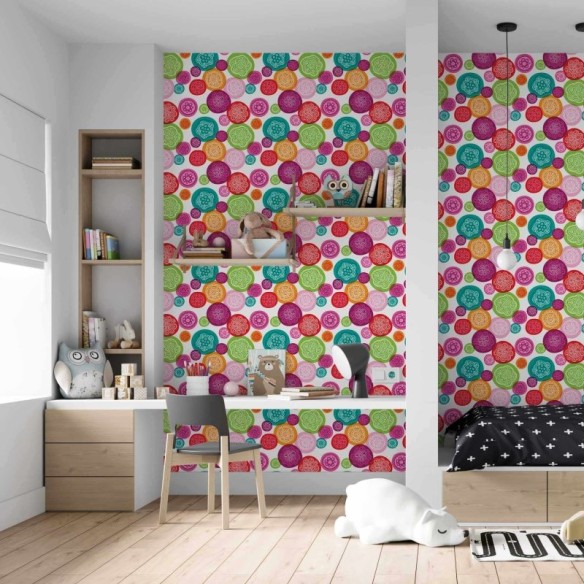 Papel de Parede Adesivo Floral Colorido 107909999
