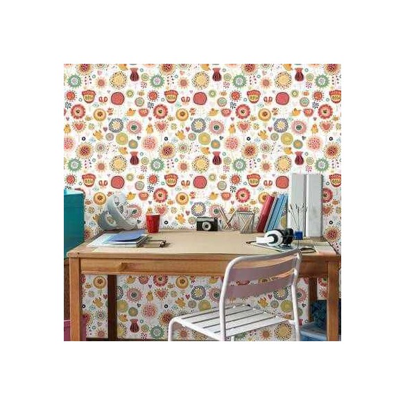 Papel de Parede Adesivo Floral Colorido 120667402