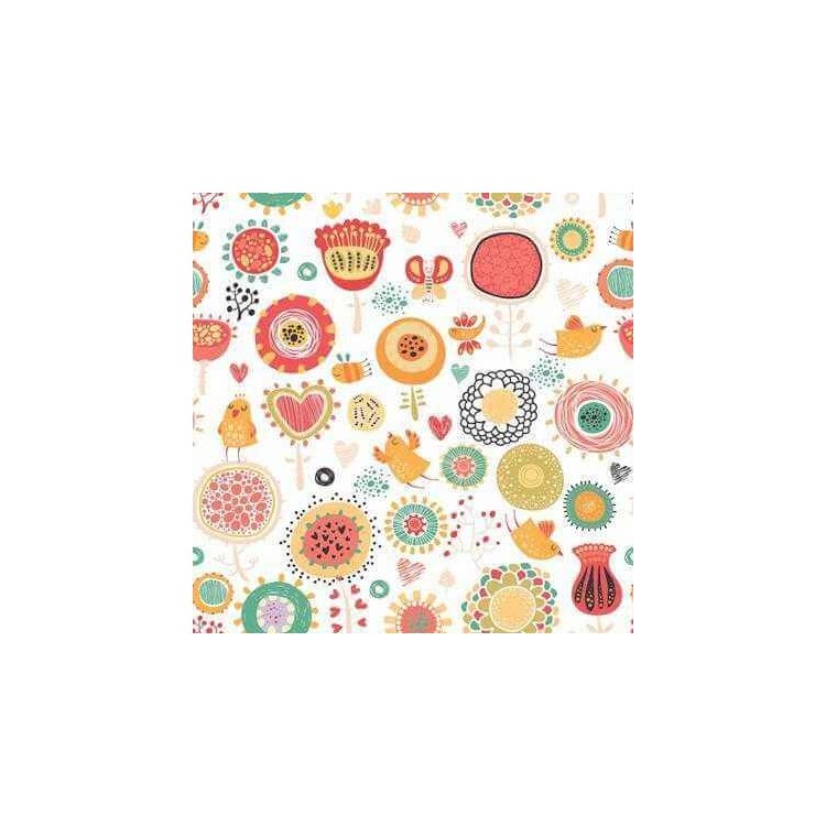 Papel de Parede Adesivo Floral Colorido 120667402