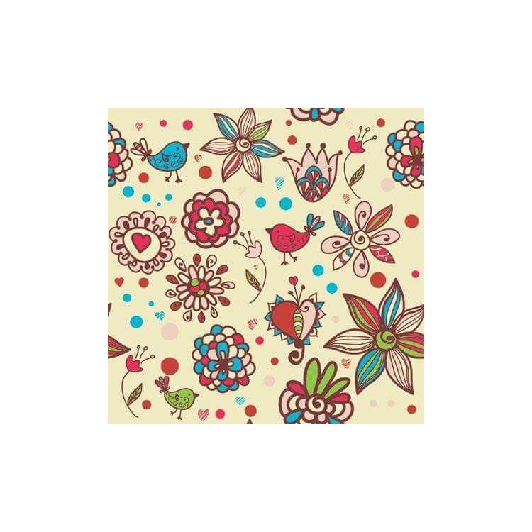 Papel de Parede Adesivo Floral Colorido 1368