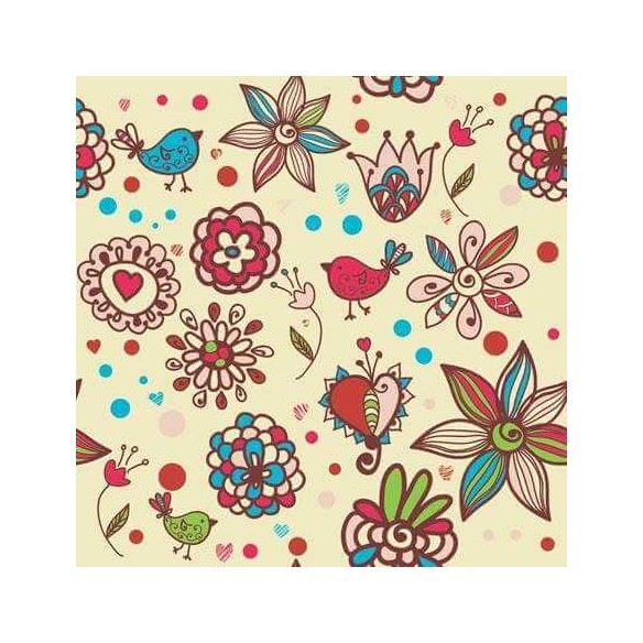 Papel de Parede Adesivo Floral Colorido 1368