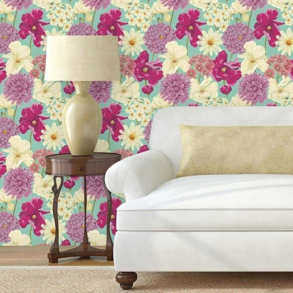 Papel de Parede Adesivo Floral Colorido 151599020