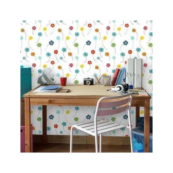 Papel de Parede Adesivo Floral Colorido 212587081
