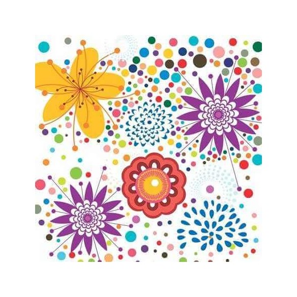 Papel de Parede Adesivo Floral Colorido 520