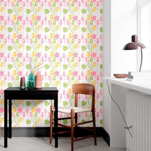 Papel de Parede Adesivo Floral Colorido N012117
