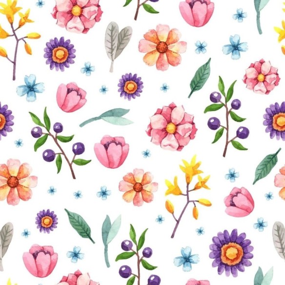 Papel de Parede Adesivo Floral Colorido N012145