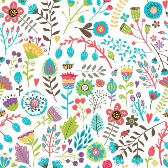 Papel de Parede Adesivo floral colorido N014043