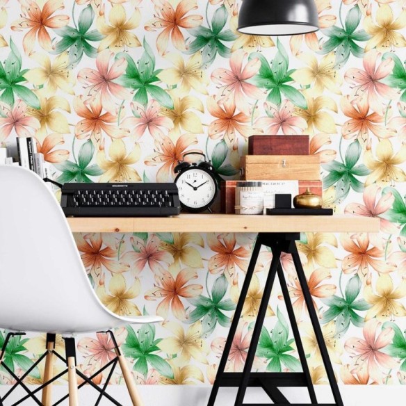 Papel de Parede Adesivo Floral colorido N08176