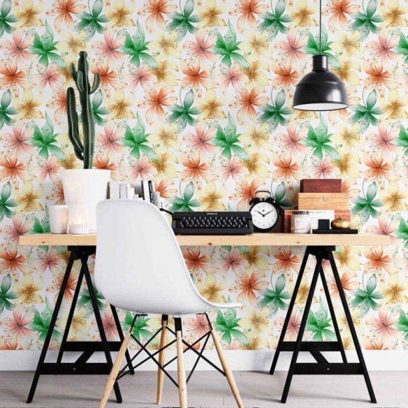 Papel de Parede Adesivo Floral colorido N08176