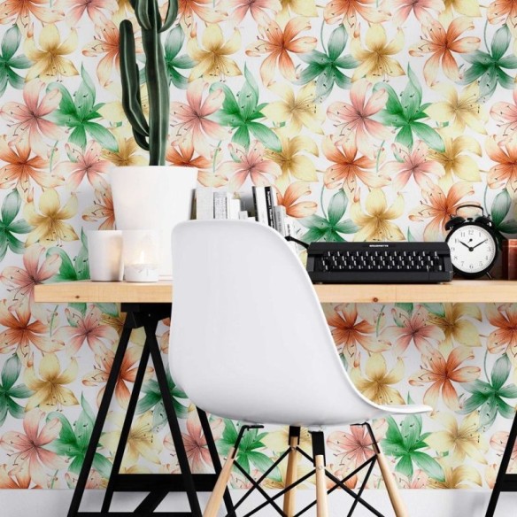 Papel de Parede Adesivo Floral colorido N08176