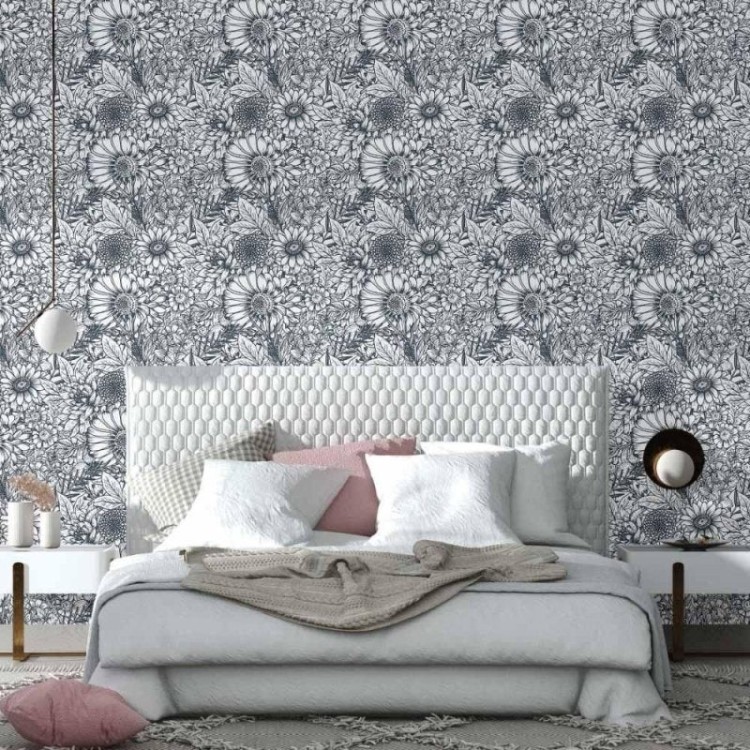 Papel de Parede Adesivo floral colorir
 N014147