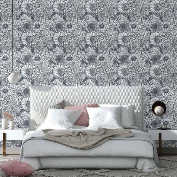 Papel de Parede Adesivo floral colorir
 N014147