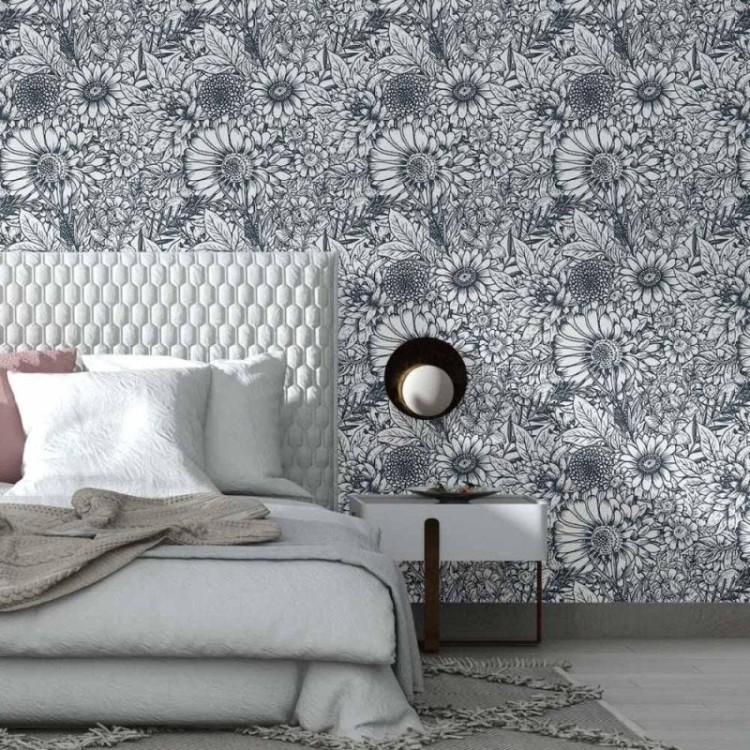 Papel de Parede Adesivo floral colorir
 N014147