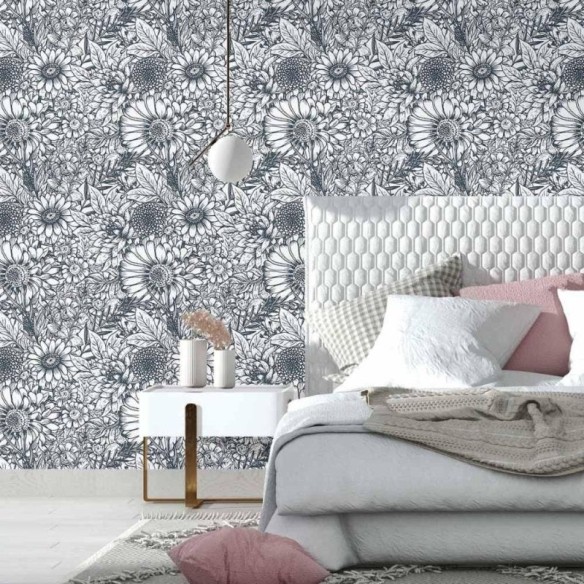 Papel de Parede Adesivo floral colorir
 N014147