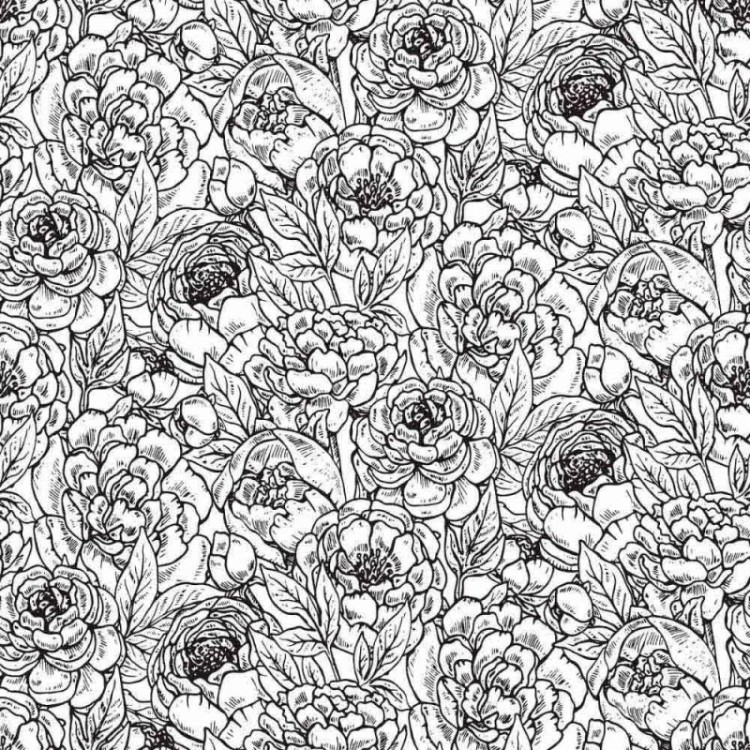 Papel de Parede Adesivo floral colorir N014148