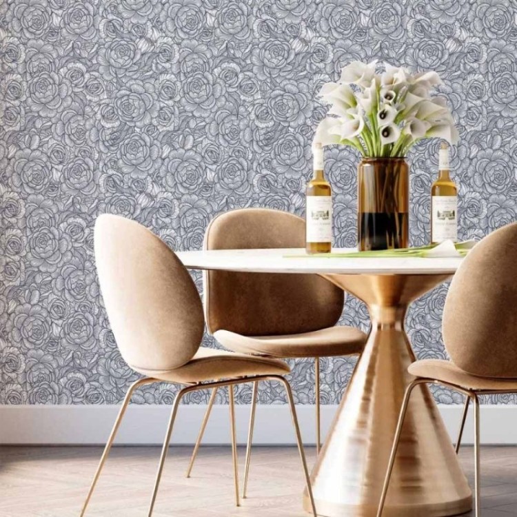 Papel de Parede Adesivo floral colorir N014149