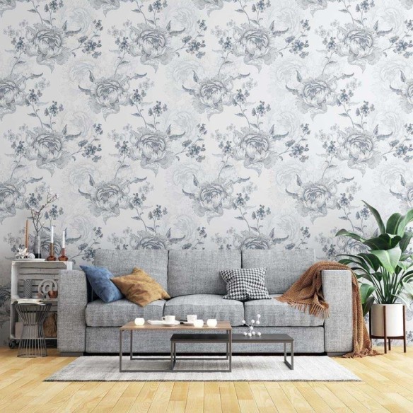 Papel de Parede Adesivo Floral Comércio N02201