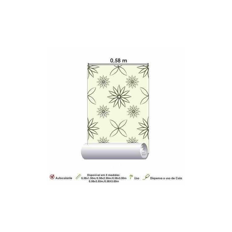 Papel de Parede Adesivo Floral Contorno 1264