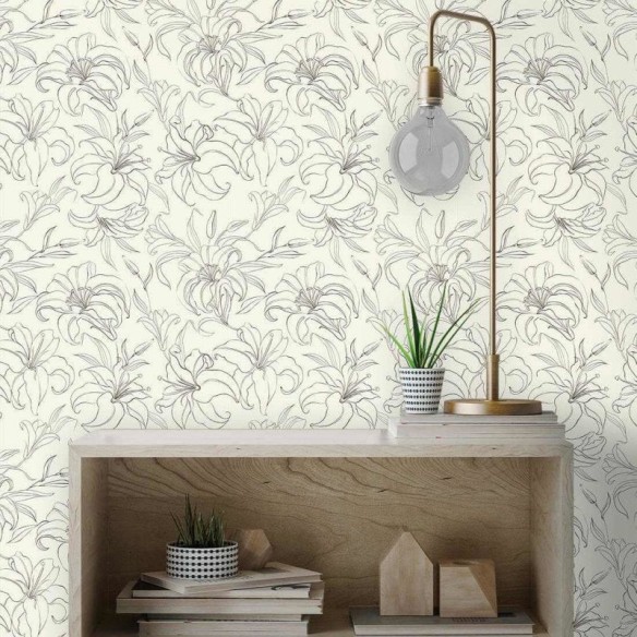 Papel de Parede Adesivo Floral Contorno 138589769