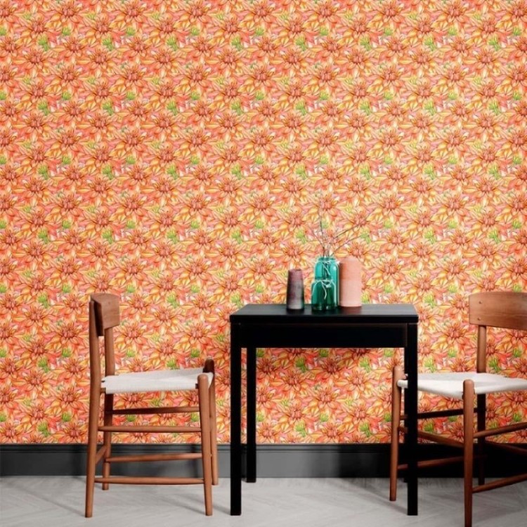 Papel de Parede Adesivo Floral Dálias N012147