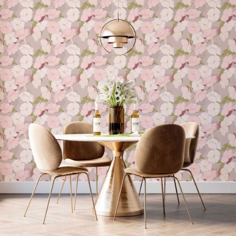Papel de Parede Adesivo Floral delicado N014212