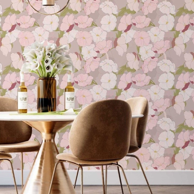 Papel de Parede Adesivo Floral delicado N014212
