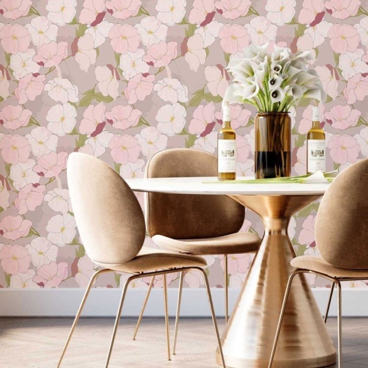 Papel de Parede Adesivo Floral delicado N014212