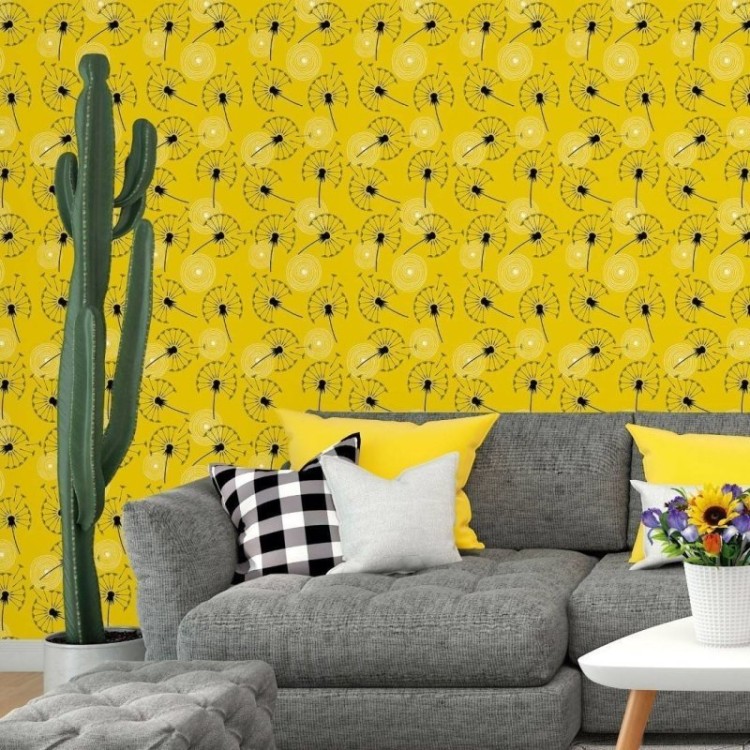 Papel de Parede Adesivo Floral Dente de Leão...
