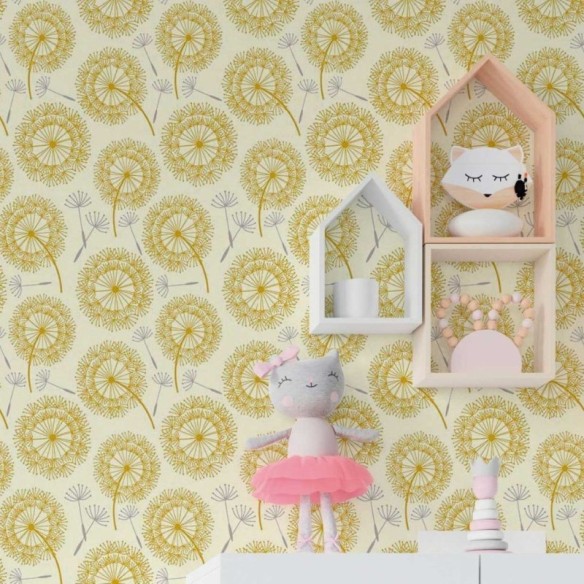 Papel de Parede Adesivo Floral Dente de Leão N018005