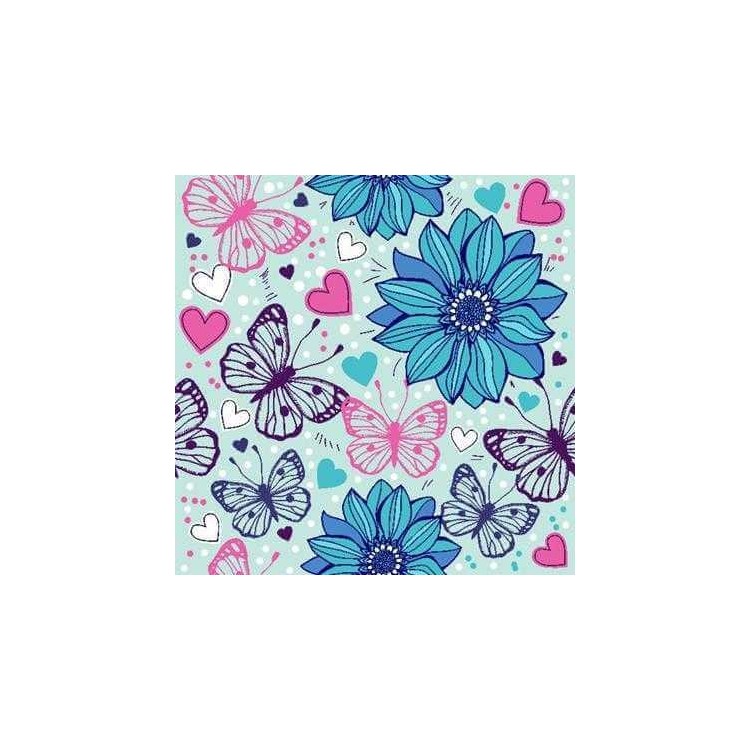 Papel de Parede Adesivo Floral e Borboletas...