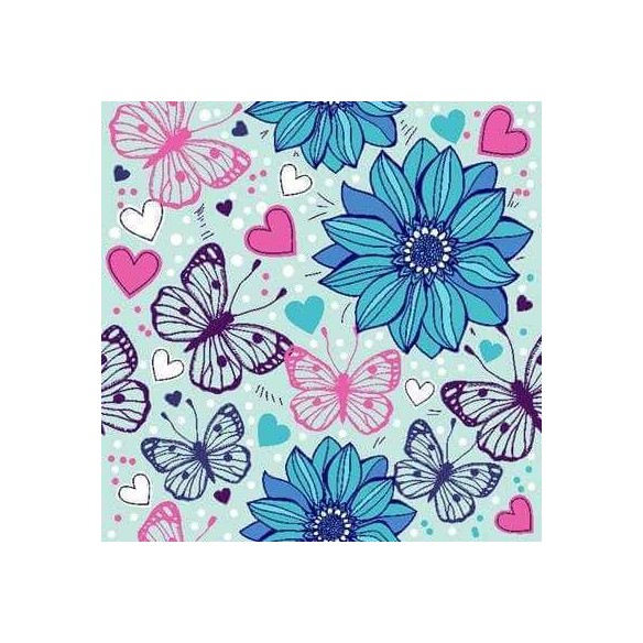 Papel de Parede Adesivo Floral e Borboletas 146209487