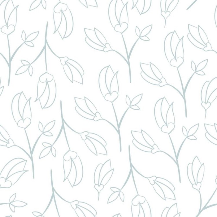 Papel de Parede Adesivo Floral em Linha Azul...