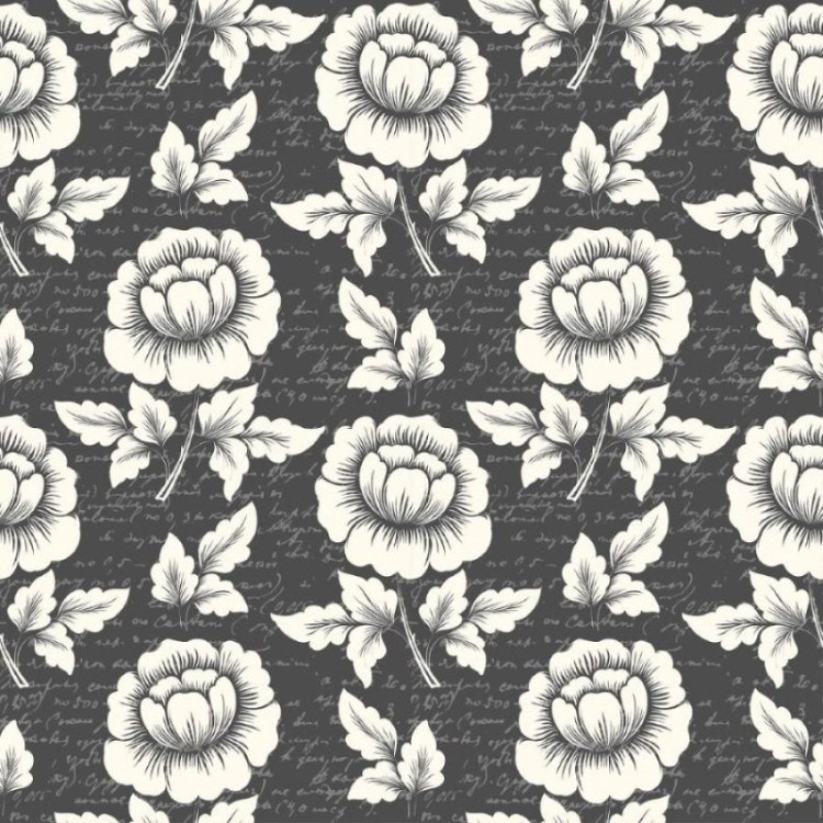 Papel de Parede Adesivo Floral Escritos N012139