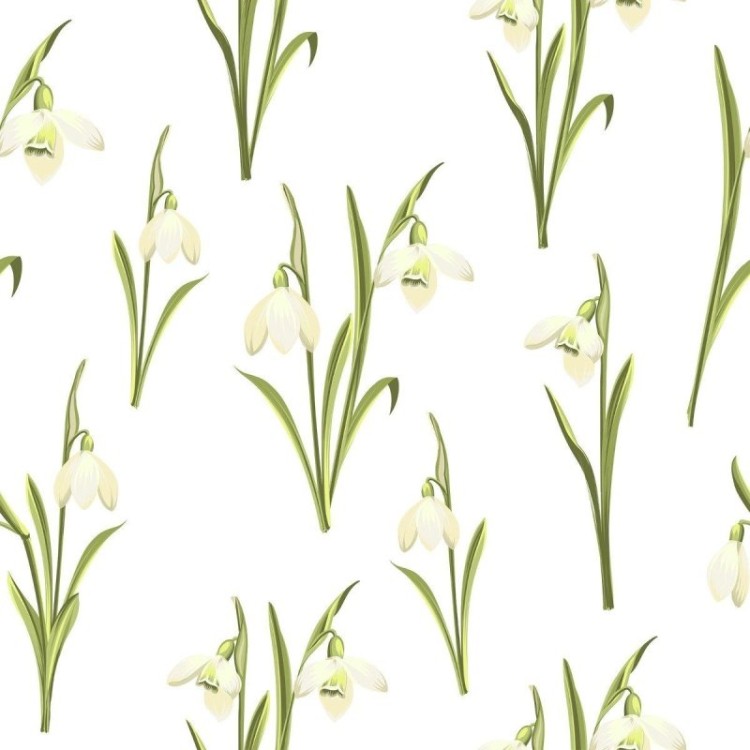 Papel de Parede Adesivo Floral Flocos de Neve...
