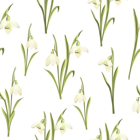 Papel de Parede Adesivo Floral Flocos de Neve N012044