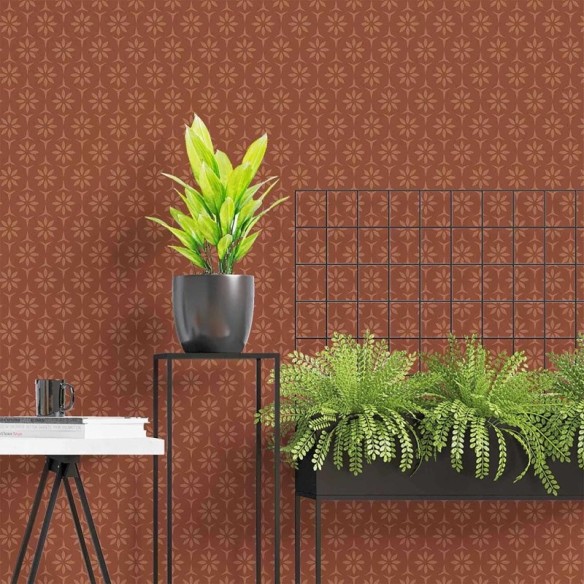 Papel de Parede Adesivo Floral Geométrico 885648374