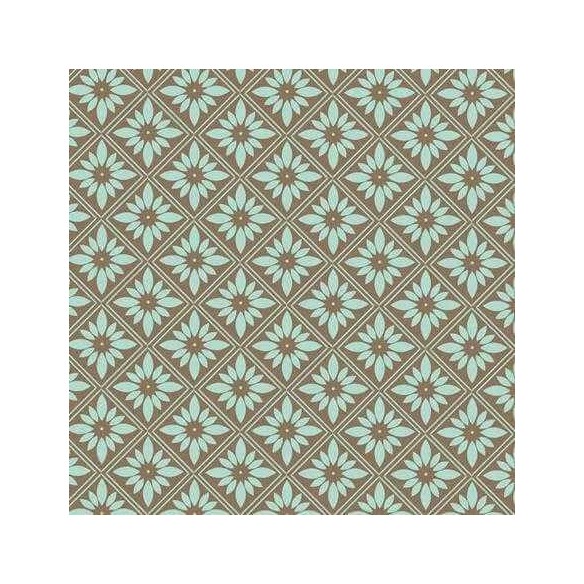 Papel de Parede Adesivo Floral Geométrico Azul 892247507