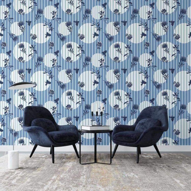 Papel de Parede Adesivo Floral Geométrico N02112