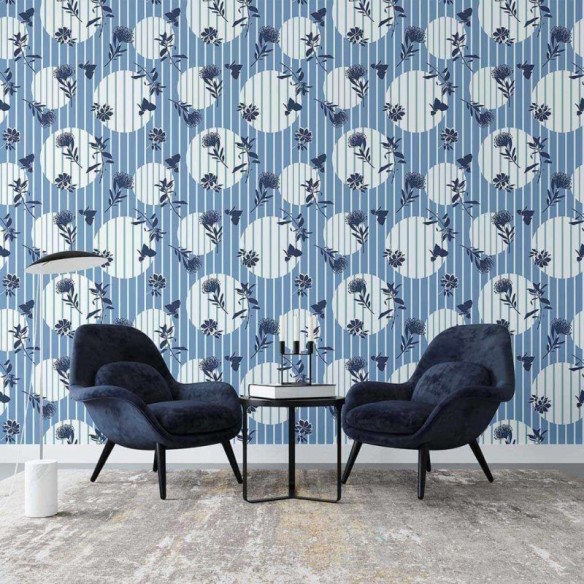 Papel de Parede Adesivo Floral Geométrico N02112