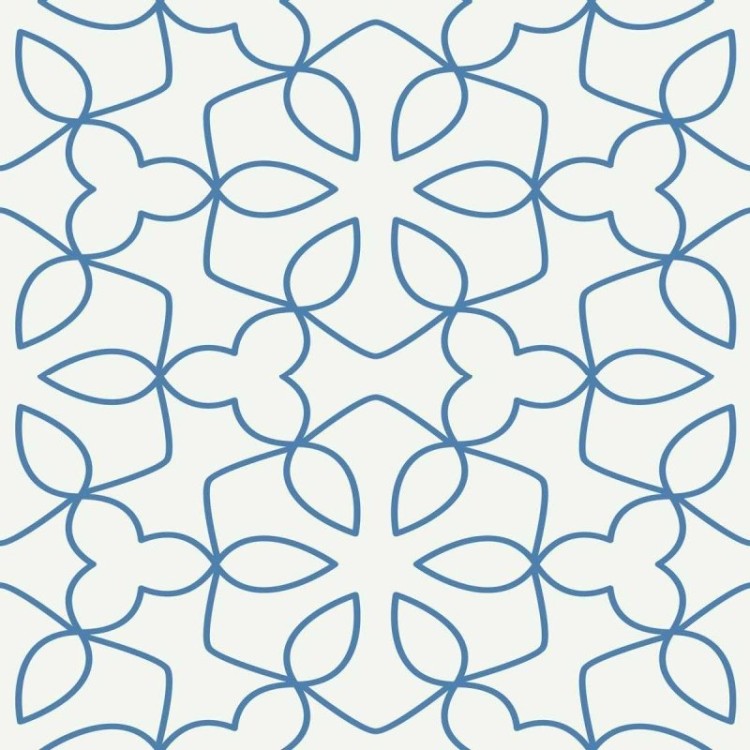 Papel de Parede Adesivo Abstrato  Azul e Branco...