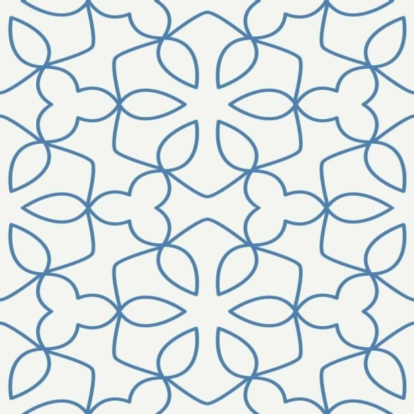 Papel de Parede Adesivo Abstrato  Azul e Branco N05299